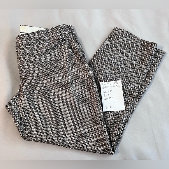 J.Crew Collection Silk  Pants in Silver Black Brown Pattern Women's‎ Sz 4 - Picture 9 of 9